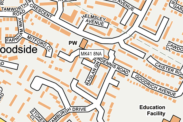 MK41 8NA map - OS OpenMap – Local (Ordnance Survey)