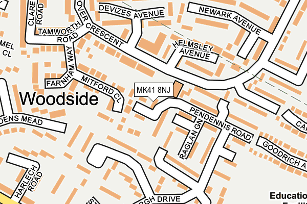 MK41 8NJ map - OS OpenMap – Local (Ordnance Survey)