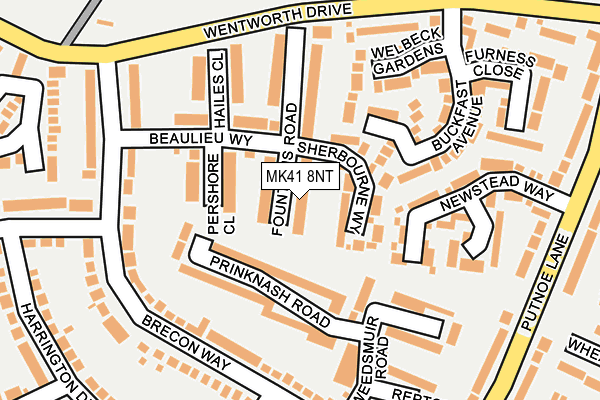 MK41 8NT map - OS OpenMap – Local (Ordnance Survey)