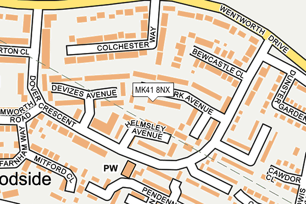 MK41 8NX map - OS OpenMap – Local (Ordnance Survey)