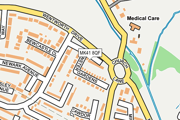 MK41 8QF map - OS OpenMap – Local (Ordnance Survey)