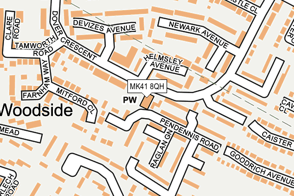 MK41 8QH map - OS OpenMap – Local (Ordnance Survey)