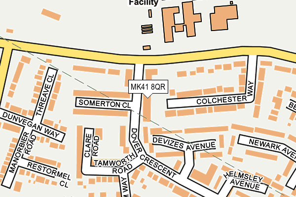 MK41 8QR map - OS OpenMap – Local (Ordnance Survey)