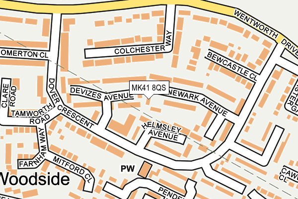 MK41 8QS map - OS OpenMap – Local (Ordnance Survey)