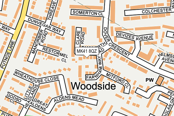 MK41 8QZ map - OS OpenMap – Local (Ordnance Survey)