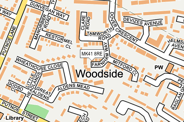 MK41 8RE map - OS OpenMap – Local (Ordnance Survey)