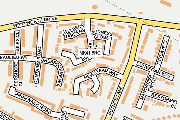 MK41 8RG map - OS OpenMap – Local (Ordnance Survey)