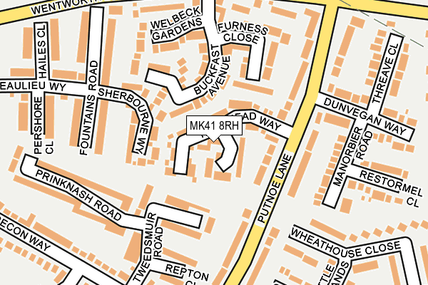 MK41 8RH map - OS OpenMap – Local (Ordnance Survey)