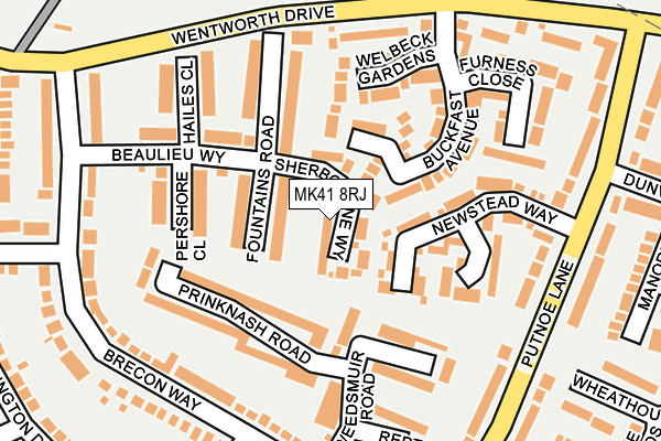 MK41 8RJ map - OS OpenMap – Local (Ordnance Survey)