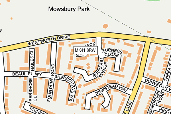 MK41 8RW map - OS OpenMap – Local (Ordnance Survey)