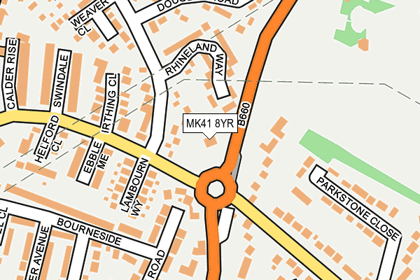 MK41 8YR map - OS OpenMap – Local (Ordnance Survey)