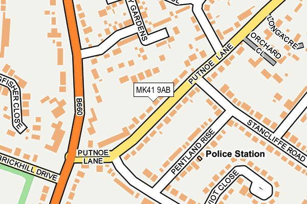 MK41 9AB map - OS OpenMap – Local (Ordnance Survey)