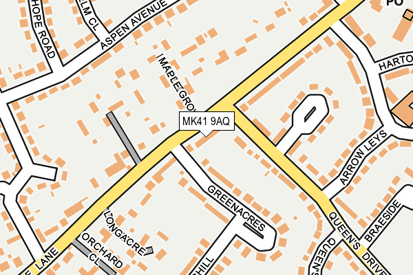 MK41 9AQ map - OS OpenMap – Local (Ordnance Survey)