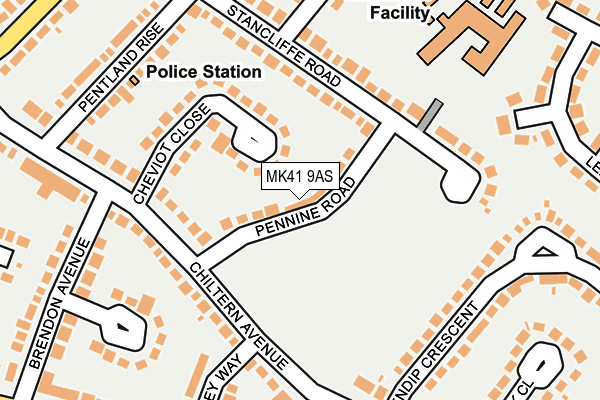 MK41 9AS map - OS OpenMap – Local (Ordnance Survey)