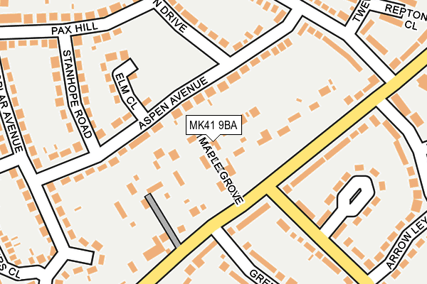 MK41 9BA map - OS OpenMap – Local (Ordnance Survey)