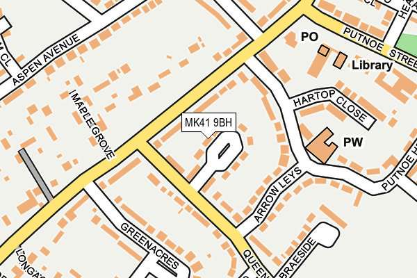 MK41 9BH map - OS OpenMap – Local (Ordnance Survey)