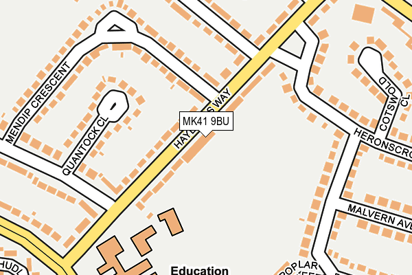 MK41 9BU map - OS OpenMap – Local (Ordnance Survey)