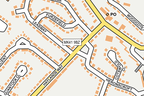 MK41 9BZ map - OS OpenMap – Local (Ordnance Survey)