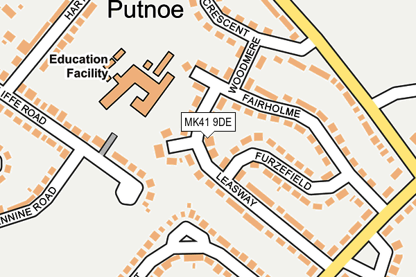 MK41 9DE map - OS OpenMap – Local (Ordnance Survey)