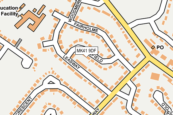 MK41 9DF map - OS OpenMap – Local (Ordnance Survey)