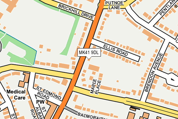 MK41 9DL map - OS OpenMap – Local (Ordnance Survey)