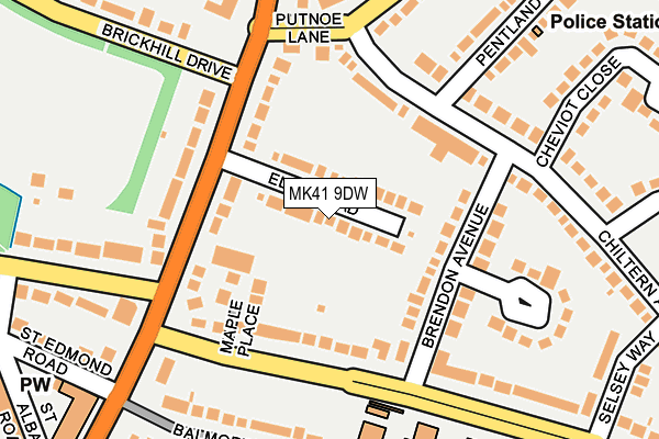 MK41 9DW map - OS OpenMap – Local (Ordnance Survey)