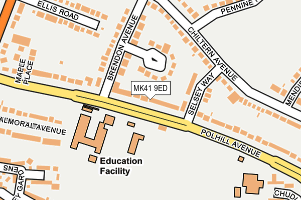 MK41 9ED map - OS OpenMap – Local (Ordnance Survey)