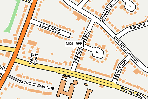 MK41 9EF map - OS OpenMap – Local (Ordnance Survey)