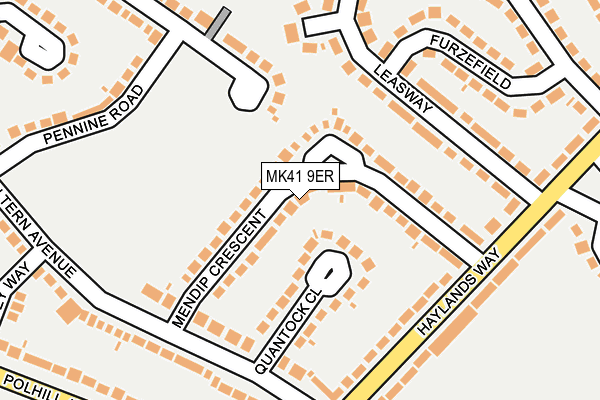 MK41 9ER map - OS OpenMap – Local (Ordnance Survey)