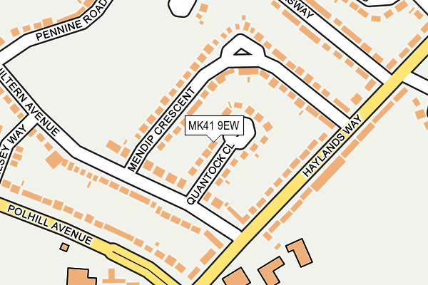 MK41 9EW map - OS OpenMap – Local (Ordnance Survey)