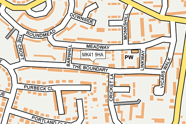 MK41 9HA map - OS OpenMap – Local (Ordnance Survey)