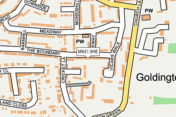 MK41 9HE map - OS OpenMap – Local (Ordnance Survey)