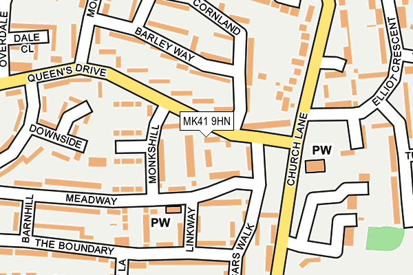 MK41 9HN map - OS OpenMap – Local (Ordnance Survey)
