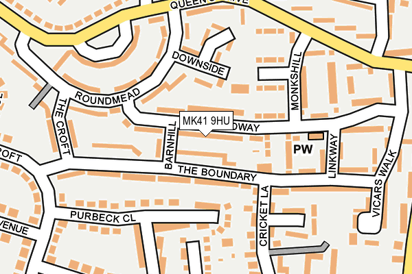 MK41 9HU map - OS OpenMap – Local (Ordnance Survey)
