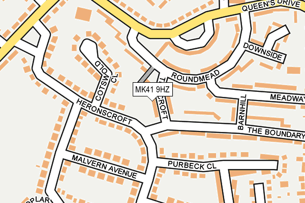 MK41 9HZ map - OS OpenMap – Local (Ordnance Survey)