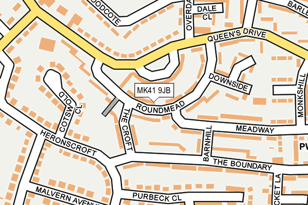 MK41 9JB map - OS OpenMap – Local (Ordnance Survey)