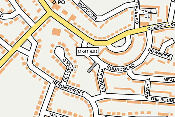 MK41 9JD map - OS OpenMap – Local (Ordnance Survey)