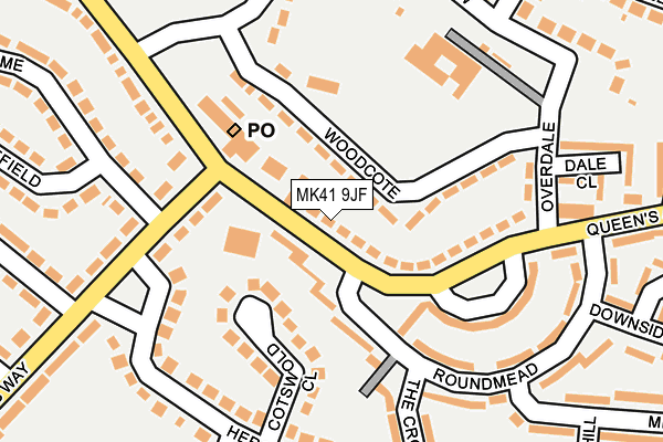 MK41 9JF map - OS OpenMap – Local (Ordnance Survey)