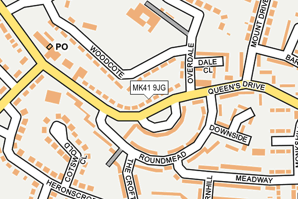 MK41 9JG map - OS OpenMap – Local (Ordnance Survey)