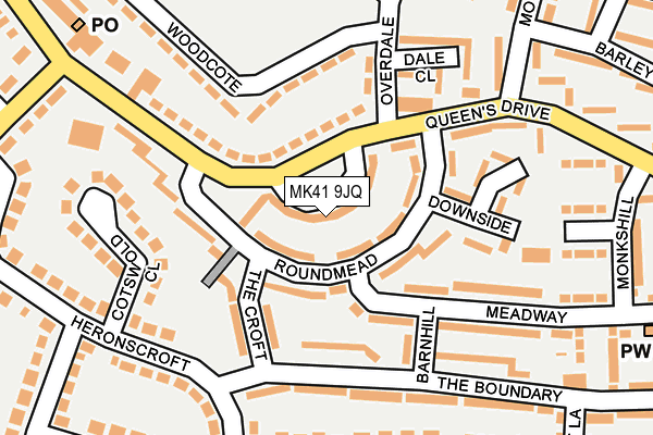 MK41 9JQ map - OS OpenMap – Local (Ordnance Survey)