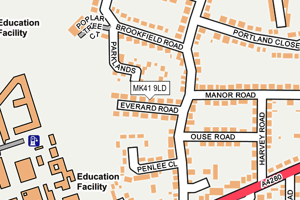 MK41 9LD map - OS OpenMap – Local (Ordnance Survey)