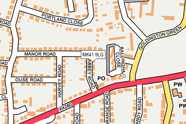 MK41 9LG map - OS OpenMap – Local (Ordnance Survey)