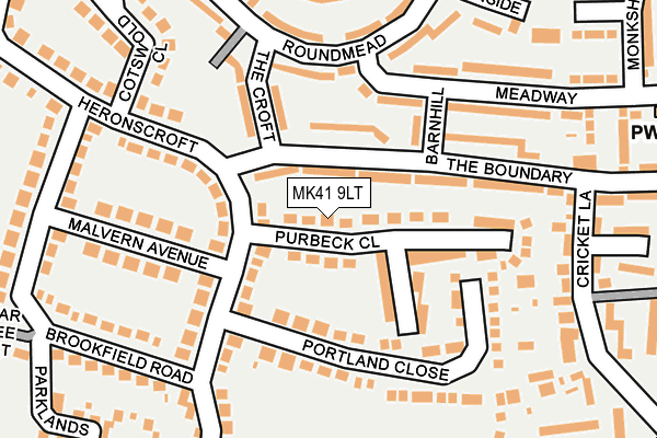 MK41 9LT map - OS OpenMap – Local (Ordnance Survey)