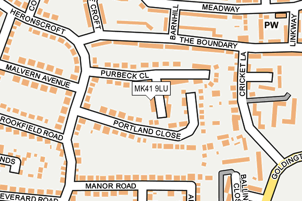 MK41 9LU map - OS OpenMap – Local (Ordnance Survey)