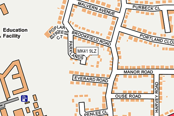 MK41 9LZ map - OS OpenMap – Local (Ordnance Survey)