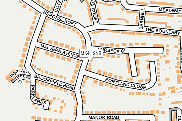 MK41 9NB map - OS OpenMap – Local (Ordnance Survey)