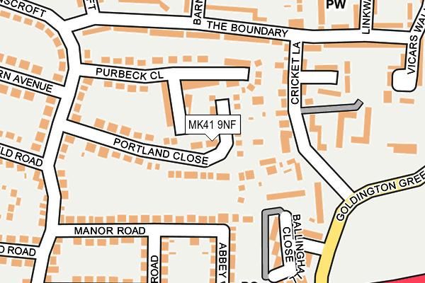 MK41 9NF map - OS OpenMap – Local (Ordnance Survey)