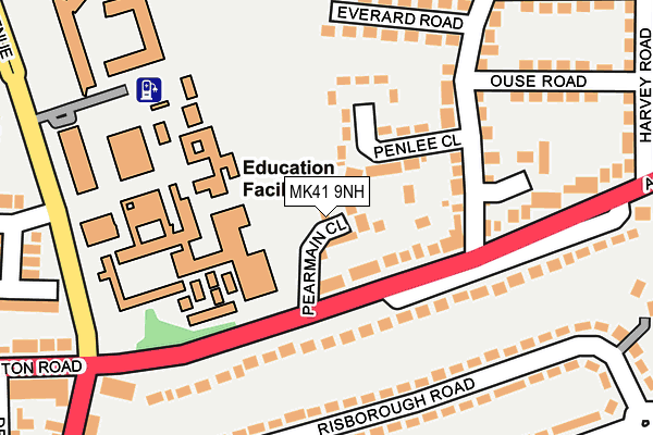 MK41 9NH map - OS OpenMap – Local (Ordnance Survey)