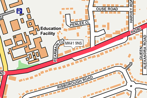 MK41 9NS map - OS OpenMap – Local (Ordnance Survey)