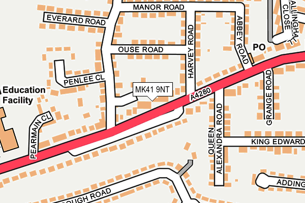 MK41 9NT map - OS OpenMap – Local (Ordnance Survey)